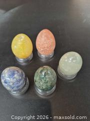 MaxSold Auction: Set of 5 Polished Stone Crystal Eggs with Clear Stands - Toronto (Ontario, Canada) PARTNER MANAGED Estate Sale Online Auction -Bridle Path Estate