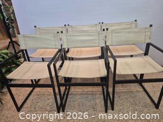 MaxSold Auction: Set of 6 Metal Frame Director Style Chairs with Vinyl Seats - Toronto (Ontario, Canada) PARTNER MANAGED Estate Sale Online Auction -Bridle Path Estate