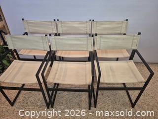 MaxSold Auction: Set of 6 Metal Frame Director Style Chairs with Vinyl Seats - Toronto (Ontario, Canada) PARTNER MANAGED Estate Sale Online Auction -Bridle Path Estate