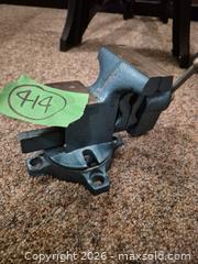 MaxSold Auction: Small Cast Iron Bench Vise with Swivel Base, Blue - Toronto (Ontario, Canada) PARTNER MANAGED Estate Sale Online Auction -Bridle Path Estate