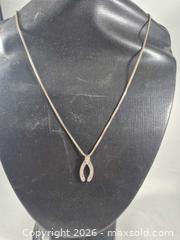 MaxSold Auction: Sterling Silver 18 in Horseshoe/Wishbone CZ Pendant Necklace - Toronto (Ontario, Canada) PARTNER MANAGED Estate Sale Online Auction -Bridle Path Estate