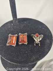 MaxSold Auction: Sterling Silver Amber Brooch Pin with Clip-On Earrings, Vintage - Toronto (Ontario, Canada) PARTNER MANAGED Estate Sale Online Auction -Bridle Path Estate