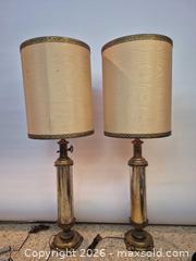 MaxSold Auction: Tall and Beautiful Pair of Vintage Brass Table Lamps with Shades - Toronto (Ontario, Canada) PARTNER MANAGED Estate Sale Online Auction -Bridle Path Estate