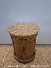 MaxSold Auction: Traditional Solid Wood End Table with Marble Top - Toronto (Ontario, Canada) PARTNER MANAGED Estate Sale Online Auction -Bridle Path Estate
