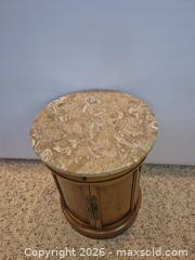 MaxSold Auction: Traditional Solid Wood End Table with Marble Top - Toronto (Ontario, Canada) PARTNER MANAGED Estate Sale Online Auction -Bridle Path Estate