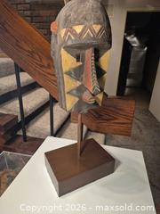 MaxSold Auction: Tribal Style Painted Wood Mask with Stand - Toronto (Ontario, Canada) PARTNER MANAGED Estate Sale Online Auction -Bridle Path Estate