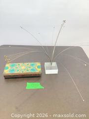 MaxSold Auction: Turquoise Enamel Decorative Box with Acrylic Base Floral Spray - Toronto (Ontario, Canada) PARTNER MANAGED Estate Sale Online Auction -Bridle Path Estate