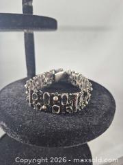 MaxSold Auction: Vintage 850 Silver Brutalist Abstract Bracelet, ~7 in, Box Clasp - Toronto (Ontario, Canada) PARTNER MANAGED Estate Sale Online Auction -Bridle Path Estate