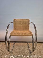 MaxSold Auction: Vintage Cantilever Bauhaus Style Wicker Rattan Accent Chair with Chrome Frame - Toronto (Ontario, Canada) PARTNER MANAGED Estate Sale Online Auction -Bridle Path Estate