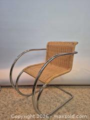 MaxSold Auction: Vintage Cantilever Bauhaus Style Wicker Rattan Accent Chair with Chrome Frame - Toronto (Ontario, Canada) PARTNER MANAGED Estate Sale Online Auction -Bridle Path Estate