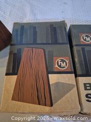 MaxSold Auction: Vintage FM Wood-and-Metal Bookends with Original Boxes - Toronto (Ontario, Canada) PARTNER MANAGED Estate Sale Online Auction -Bridle Path Estate