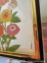 MaxSold Auction: Vintage Framed Botanical Print, Silver Frame with Gold Inner Trim, Signed - Toronto (Ontario, Canada) PARTNER MANAGED Estate Sale Online Auction -Bridle Path Estate