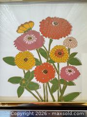 MaxSold Auction: Vintage Framed Botanical Print, Silver Frame with Gold Inner Trim, Signed - Toronto (Ontario, Canada) PARTNER MANAGED Estate Sale Online Auction -Bridle Path Estate