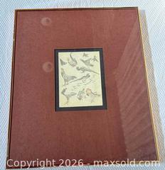 MaxSold Auction: Vintage Japanese Framed Hokusai-Attributed Bird Print in Gold/Bronze Metal Frame - Toronto (Ontario, Canada) PARTNER MANAGED Estate Sale Online Auction -Bridle Path Estate