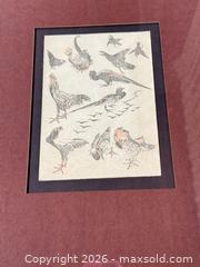MaxSold Auction: Vintage Japanese Framed Hokusai-Attributed Bird Print in Gold/Bronze Metal Frame - Toronto (Ontario, Canada) PARTNER MANAGED Estate Sale Online Auction -Bridle Path Estate