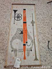 MaxSold Auction: Vintage Loom Tru InstrumentsTextile Wall Hanging, Orange/Beige - Toronto (Ontario, Canada) PARTNER MANAGED Estate Sale Online Auction -Bridle Path Estate