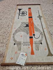 MaxSold Auction: Vintage Loom Tru InstrumentsTextile Wall Hanging, Orange/Beige - Toronto (Ontario, Canada) PARTNER MANAGED Estate Sale Online Auction -Bridle Path Estate