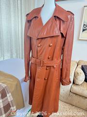 MaxSold Auction: Vintage Men's Cognac Leather Trench Coat, Size 44 - Toronto (Ontario, Canada) PARTNER MANAGED Estate Sale Online Auction -Bridle Path Estate
