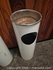 MaxSold Auction: Vintage Metal Stand Cigs Receptacle with Side Trash Opening Lot 1 of 2 - Toronto (Ontario, Canada) PARTNER MANAGED Estate Sale Online Auction -Bridle Path Estate