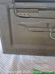 MaxSold Auction: Vintage Military Olive Drab .50 Cal Can Steel  Box - Toronto (Ontario, Canada) PARTNER MANAGED Estate Sale Online Auction -Bridle Path Estate