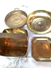 MaxSold Auction: Vintage Mixed Brass Decorative Trays, Bowl & Planter Set - Toronto (Ontario, Canada) PARTNER MANAGED Estate Sale Online Auction -Bridle Path Estate