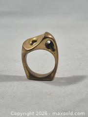 MaxSold Auction: Vintage Modernist Abstract Brass Ring, Warm Gold Tone, Size 6.5 - Toronto (Ontario, Canada) PARTNER MANAGED Estate Sale Online Auction -Bridle Path Estate