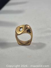MaxSold Auction: Vintage Modernist Abstract Brass Ring, Warm Gold Tone, Size 6.5 - Toronto (Ontario, Canada) PARTNER MANAGED Estate Sale Online Auction -Bridle Path Estate