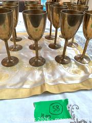 MaxSold Auction: Vintage Set of 12 Brass Wine Goblets, 8 in Tall - Toronto (Ontario, Canada) PARTNER MANAGED Estate Sale Online Auction -Bridle Path Estate