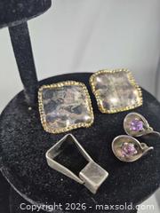 MaxSold Auction: Vintage Sterling Silver Amethyst Earrings and Pendant - 5 Pieces - Toronto (Ontario, Canada) PARTNER MANAGED Estate Sale Online Auction -Bridle Path Estate
