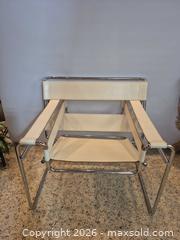 MaxSold Auction: Vintage Wassily Style Mid-Century Chrome & Off White Leather Armchair Lot 1 of 2 - Toronto (Ontario, Canada) PARTNER MANAGED Estate Sale Online Auction -Bridle Path Estate