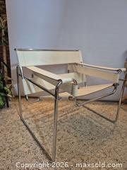 MaxSold Auction: Vintage Wassily Style Mid-Century Chrome & Off White Leather Armchair Lot 1 of 2 - Toronto (Ontario, Canada) PARTNER MANAGED Estate Sale Online Auction -Bridle Path Estate