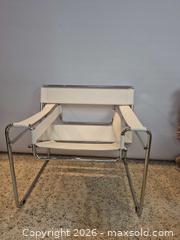 MaxSold Auction: Vintage Wassily Style Mid-Century Chrome & White Leather Armchair Lot 2 of 2 - Toronto (Ontario, Canada) PARTNER MANAGED Estate Sale Online Auction -Bridle Path Estate