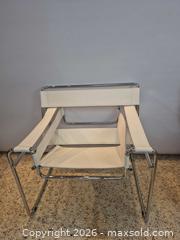 MaxSold Auction: Vintage Wassily Style Mid-Century Chrome & White Leather Armchair Lot 2 of 2 - Toronto (Ontario, Canada) PARTNER MANAGED Estate Sale Online Auction -Bridle Path Estate