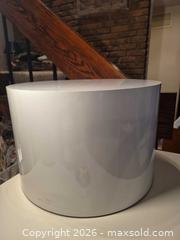MaxSold Auction: White Glossy Lacquered Drum Table, 21in Diameter Lot 2 of 2 - Toronto (Ontario, Canada) PARTNER MANAGED Estate Sale Online Auction -Bridle Path Estate