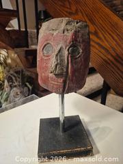 MaxSold Auction: Wood Tribal Mask Bust on Stand, Red & Natural, Black Base - Toronto (Ontario, Canada) PARTNER MANAGED Estate Sale Online Auction -Bridle Path Estate