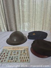 MaxSold Auction: WWII RCAF Uniform Lot: Brodie Helmet, Two Caps & Insignia Chart - Toronto (Ontario, Canada) PARTNER MANAGED Estate Sale Online Auction -Bridle Path Estate