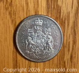 MaxSold Auction: 1964 Canada 50 cent coin  - Kingston (Ontario, Canada) SELLER MANAGED Downsizing Online Auction -  Juniper Drive