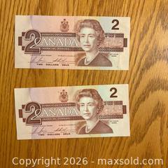 MaxSold Auction: 2 Canada $2 dollar bills - Kingston (Ontario, Canada) SELLER MANAGED Downsizing Online Auction -  Juniper Drive