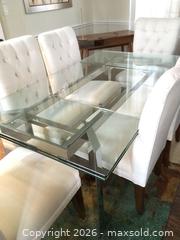 MaxSold Auction: Glass and chrome dining table & chairs - Prosper (Texas, USA) PARTNER MANAGED Moving Online Auction - Three Rivers Drive