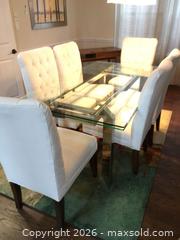 MaxSold Auction: Glass and chrome dining table & chairs - Prosper (Texas, USA) PARTNER MANAGED Moving Online Auction - Three Rivers Drive