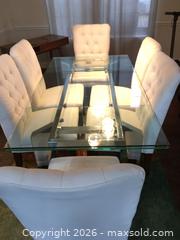 MaxSold Auction: Glass and chrome dining table & chairs - Prosper (Texas, USA) PARTNER MANAGED Moving Online Auction - Three Rivers Drive