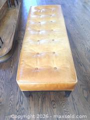 MaxSold Auction: Leather Bench with matching pillow - Prosper (Texas, USA) PARTNER MANAGED Moving Online Auction - Three Rivers Drive