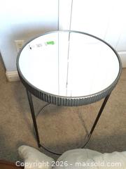 MaxSold Auction: Mirror & Metal round side table. - Prosper (Texas, USA) PARTNER MANAGED Moving Online Auction - Three Rivers Drive