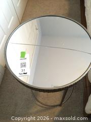 MaxSold Auction: Mirror & Metal round side table. - Prosper (Texas, USA) PARTNER MANAGED Moving Online Auction - Three Rivers Drive