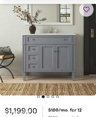 MaxSold Auction: New IN-BOX Gray 3-drawer bath vanity & sink - Prosper (Texas, USA) PARTNER MANAGED Moving Online Auction - Three Rivers Drive