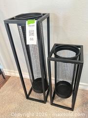 MaxSold Auction: Two Black Mesh Lanterns - Prosper (Texas, USA) PARTNER MANAGED Moving Online Auction - Three Rivers Drive