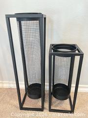 MaxSold Auction: Two Black Mesh Lanterns - Prosper (Texas, USA) PARTNER MANAGED Moving Online Auction - Three Rivers Drive