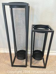 MaxSold Auction: Two Black Mesh Lanterns - Prosper (Texas, USA) PARTNER MANAGED Moving Online Auction - Three Rivers Drive