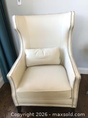 MaxSold Auction: Z Gallery Leather wingback accent chair #1 - Prosper (Texas, USA) PARTNER MANAGED Moving Online Auction - Three Rivers Drive