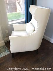 MaxSold Auction: Z Gallery Leather wingback accent chair #1 - Prosper (Texas, USA) PARTNER MANAGED Moving Online Auction - Three Rivers Drive